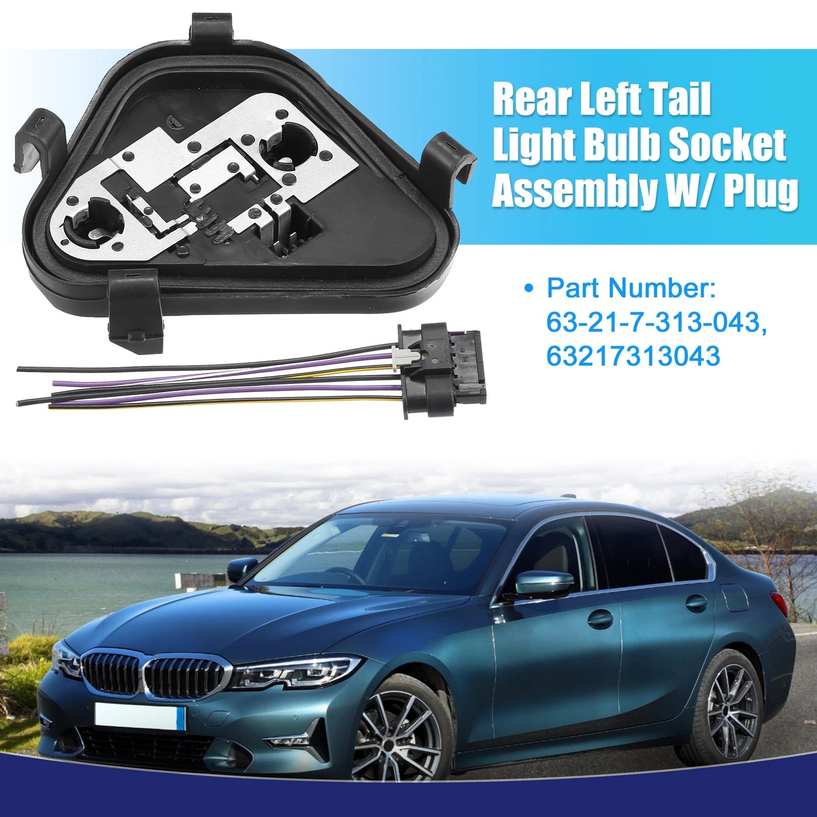 Rear Left Tail Light Bulb Socket Replacement for BMW 335i (2014–2015)