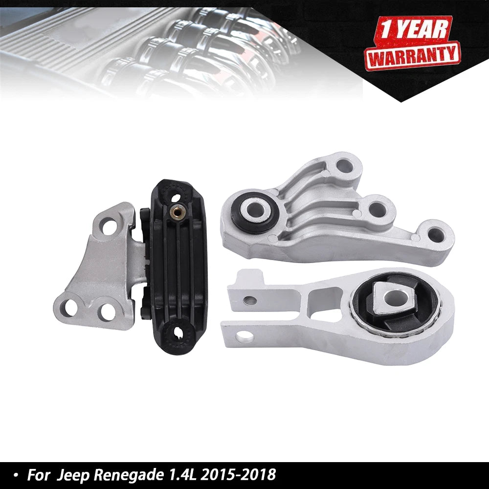 3Pcs Aluminum Engine Mount Bracket for Jeep Renegade 2015–2018