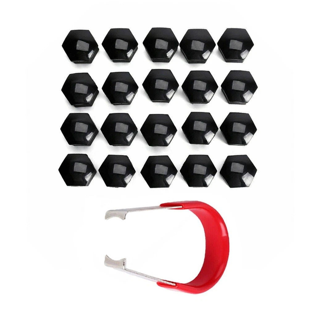 + REMOVAL TOOL Wheel NUT BOLT 20PCS 21MM Accessories CAP COVERS Gloss Parts