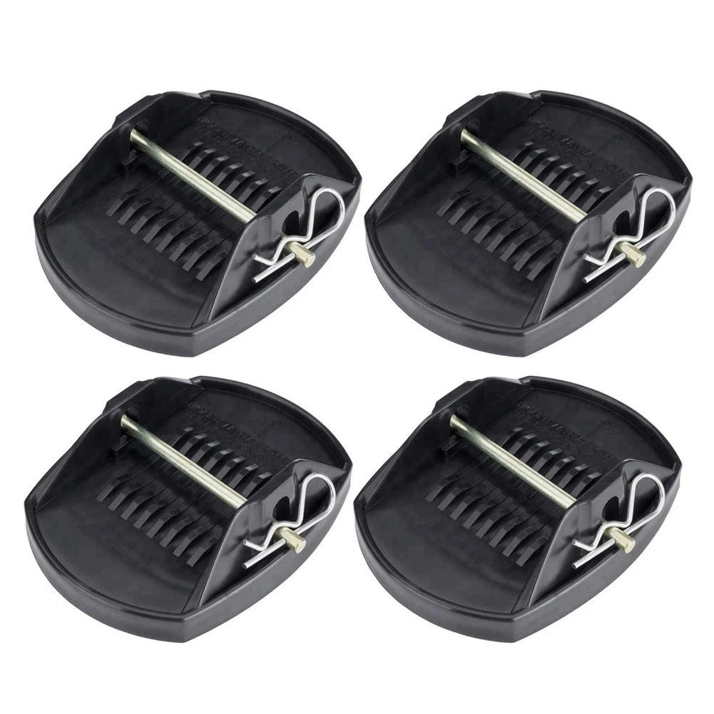 Set of 4 RV Trailer Jack Pads Wheel Foot Support Lift Pad Plastic