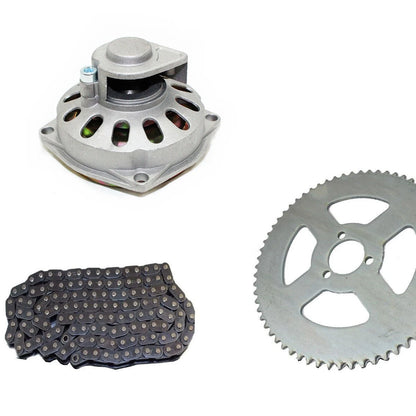 Clutch Drum Bell Housing + T8F Chain + Sprocket for 49cc Pocket Quad (N/A)