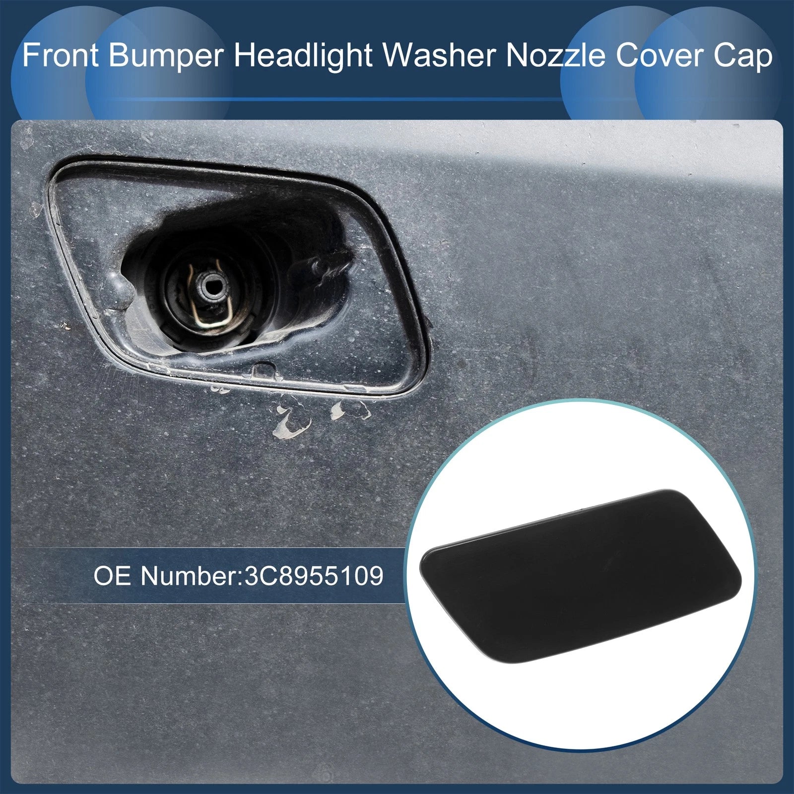 Front Left Washer Nozzle Cover Cap for Volkswagen Passat CC (2008–2012)