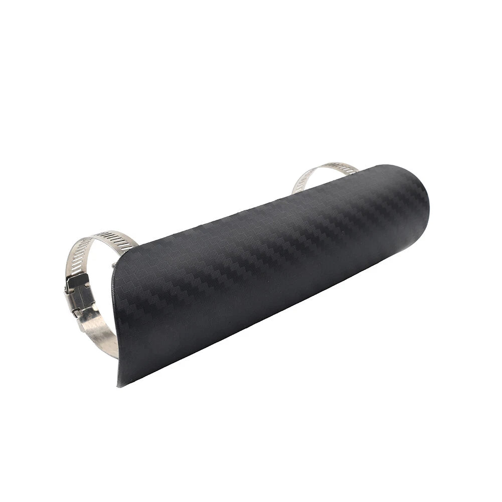 Exhaust Muffler Pipe Heat Shield Cover for Universal Fit (Black/Silver)