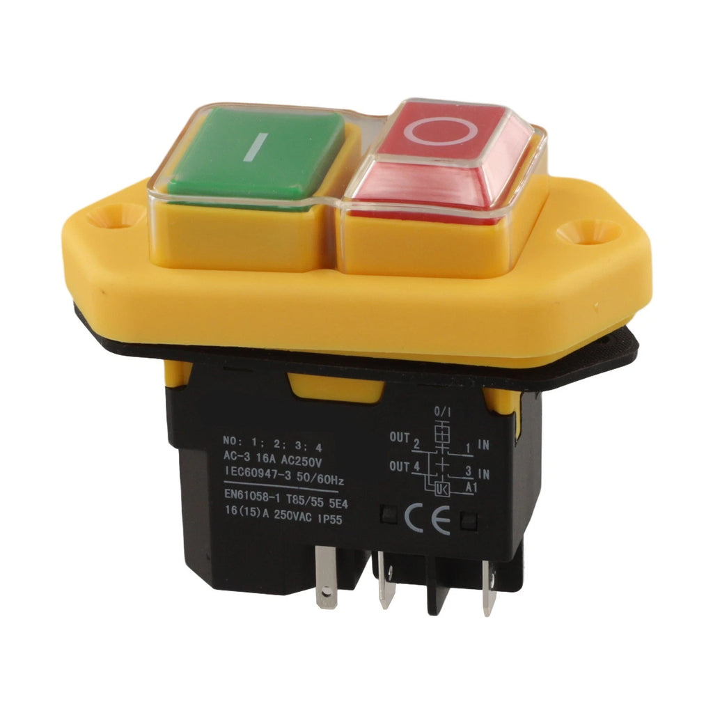 Pushbutton Switch KLD28A 5Pin 250V 16A for Lathes Power Tools