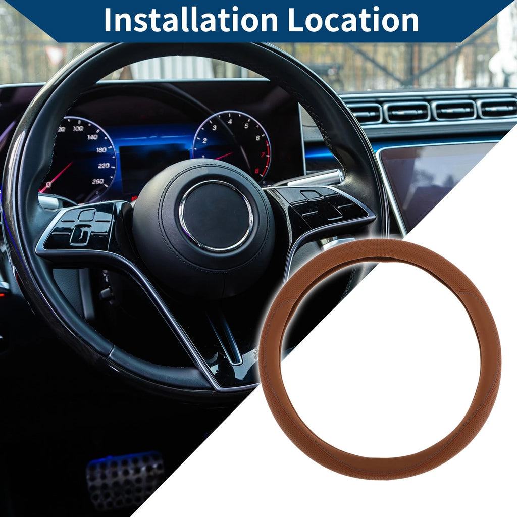 Rubber Steering Wheel Cover for Universal Fit (14.96")