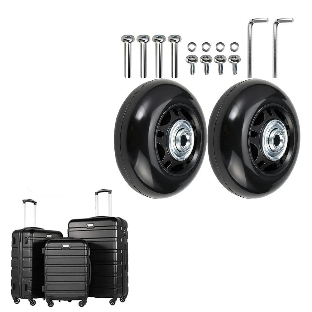 2 Piece Rubber Trolley Wheel Replacement 64mm x 24mm