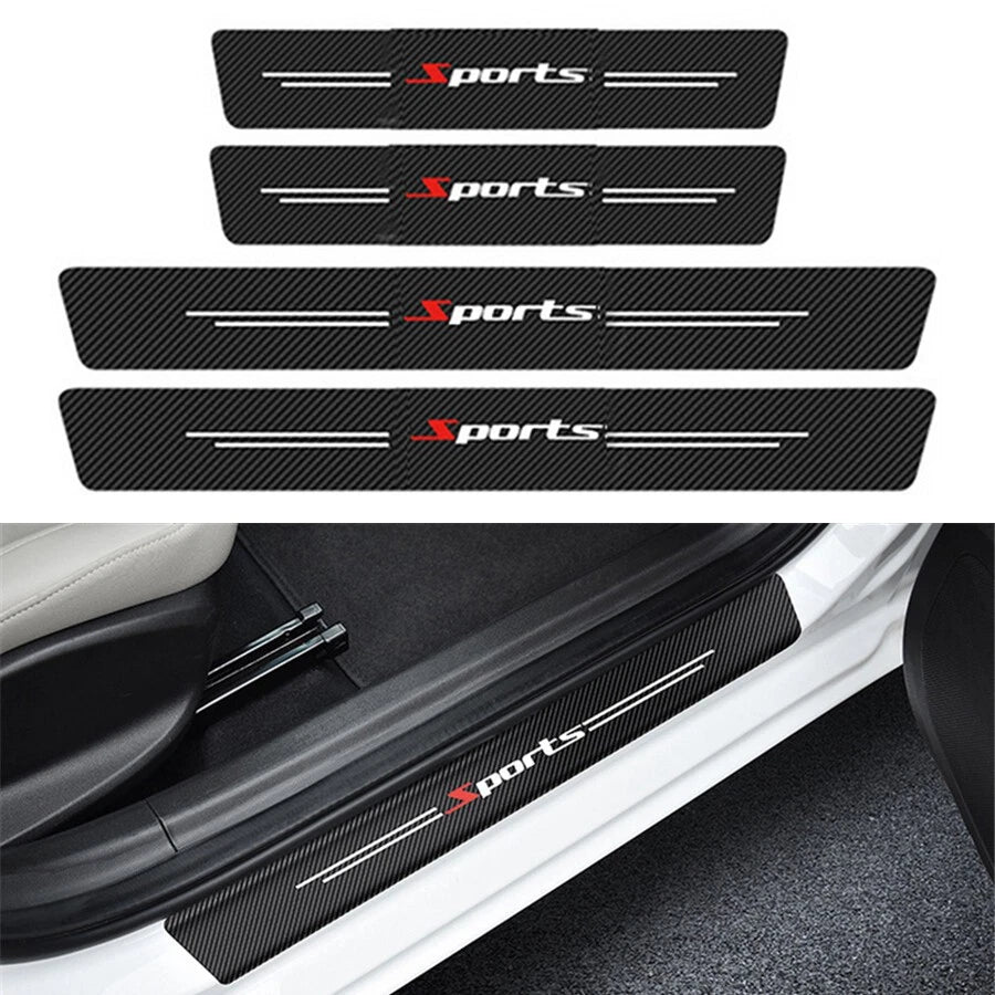 4 Pcs Car Door Scuff Sill Cover Panel Step Protector Bumper Corner Non-slip Pad