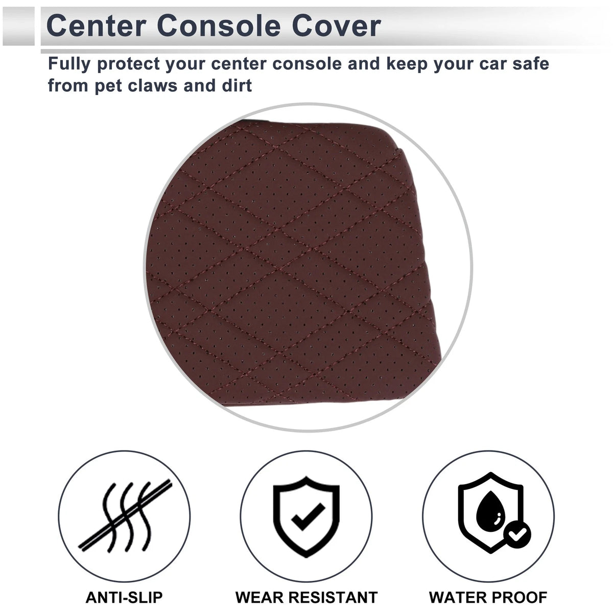 Center Console Cover with Storage Bag for BMW X7 (2019–2024) Dark Red