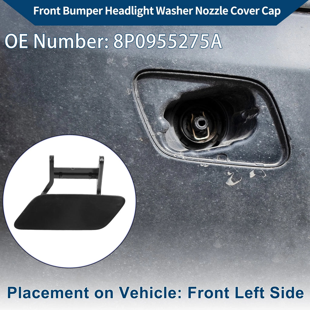Front Left Washer Nozzle Cover Cap for Audi A3 2008–2014 Unpainted