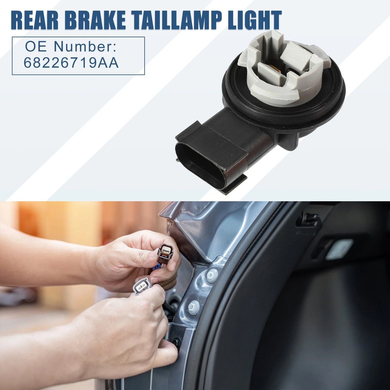 Rear Brake Taillight Bulb Sockets Replacement for Dodge Ram 1500 (2009–2018)