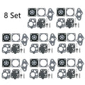 Set of 8 Carburetor Rebuild Kits for Kawasaki TD24 TD25 TD33 TG20 TG24 TG25 TG33