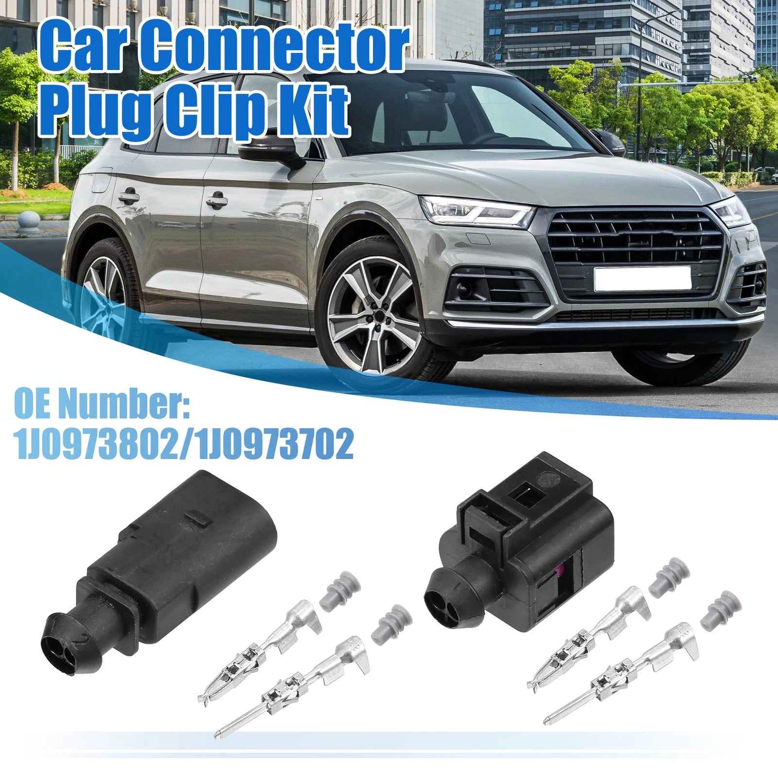 2 Pin Sensor Connector Plug Set Replacement for VW Audi (2009–2020)