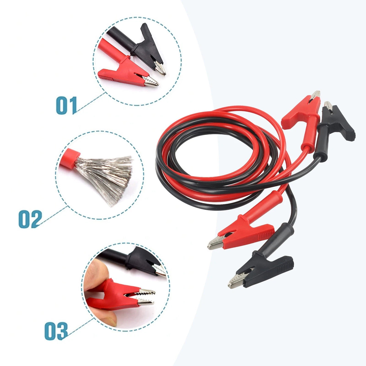 2X Multimeter Leads Red/Black Silicone for Electrical Testing Tools
