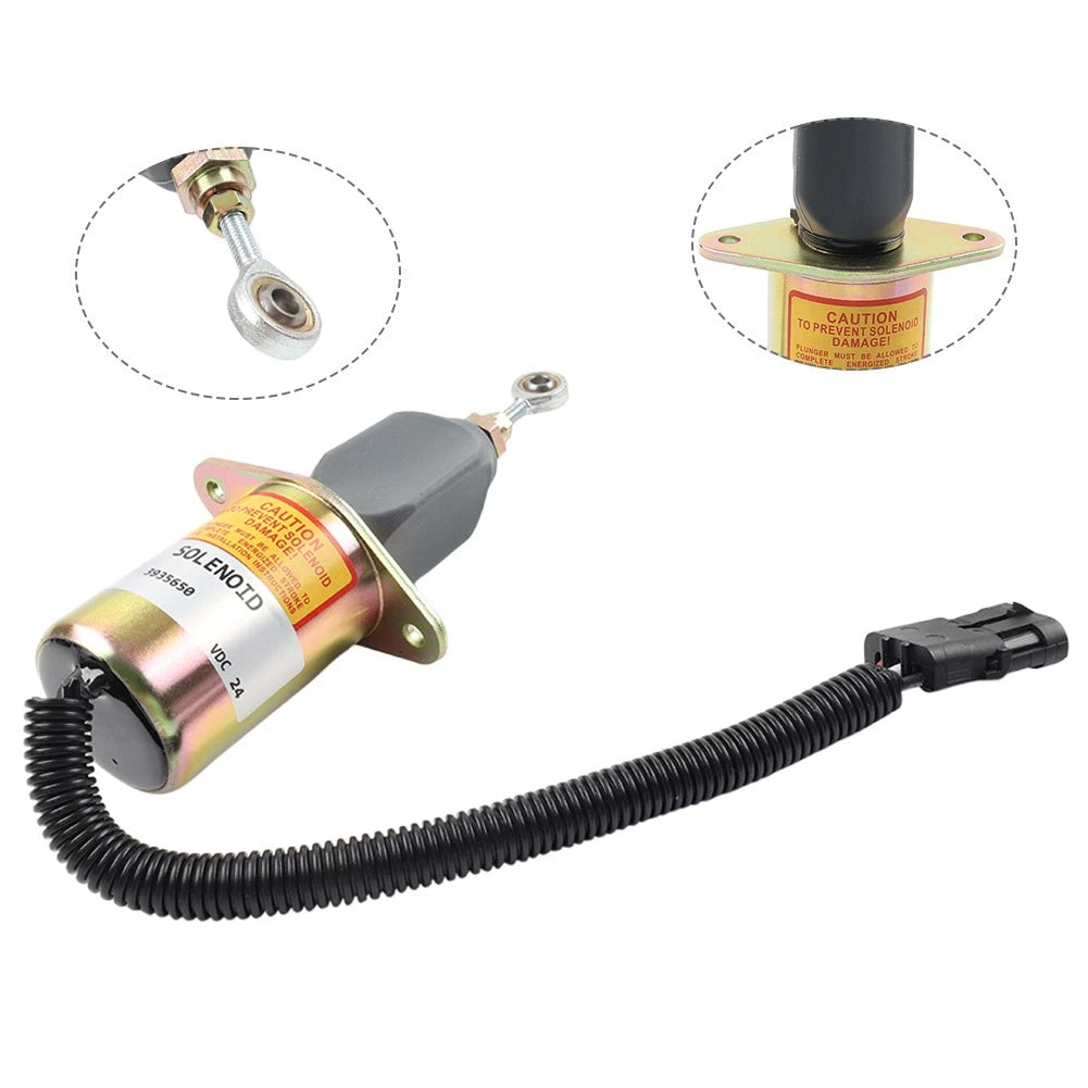 1PC 24V Fuel Stop Shutdown Solenoid Valve for 6CT/DH300-7