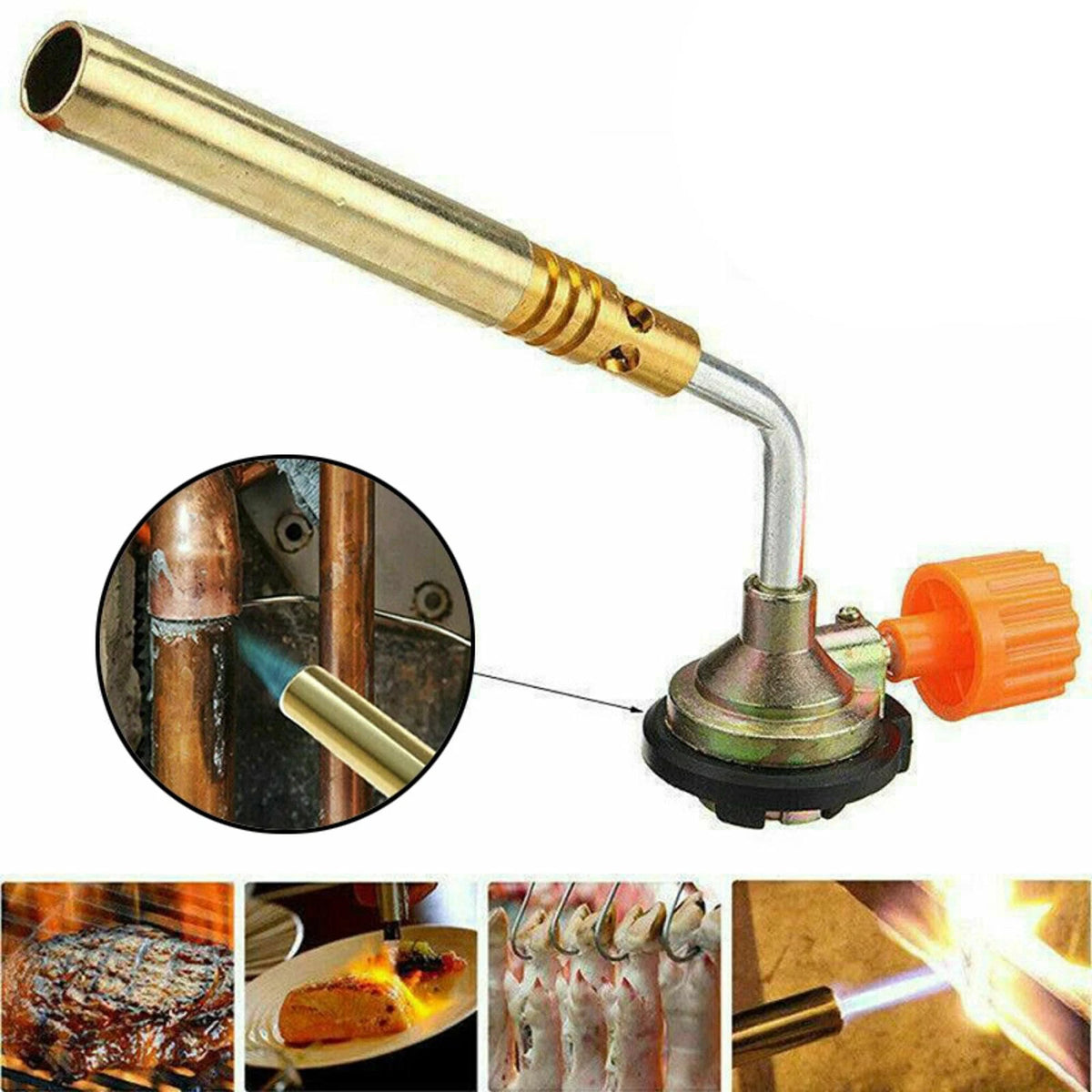 Butane Gas BBQ Tool Blow Torch Adapter for Camping Kit