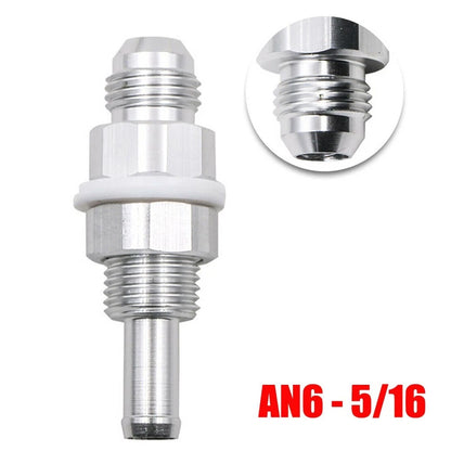6AN Male Flare Bulkhead to 5/16 Hose Barb Fuel Tank Fitting for Auto (??–??)