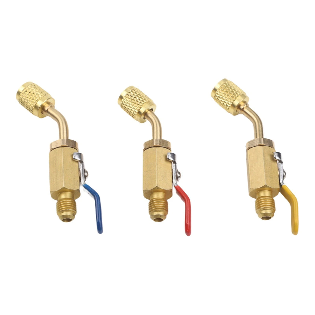 R-454B Valve Adapter for SAE Thread 1/4" Female Flare 45-Degree Ball Valve