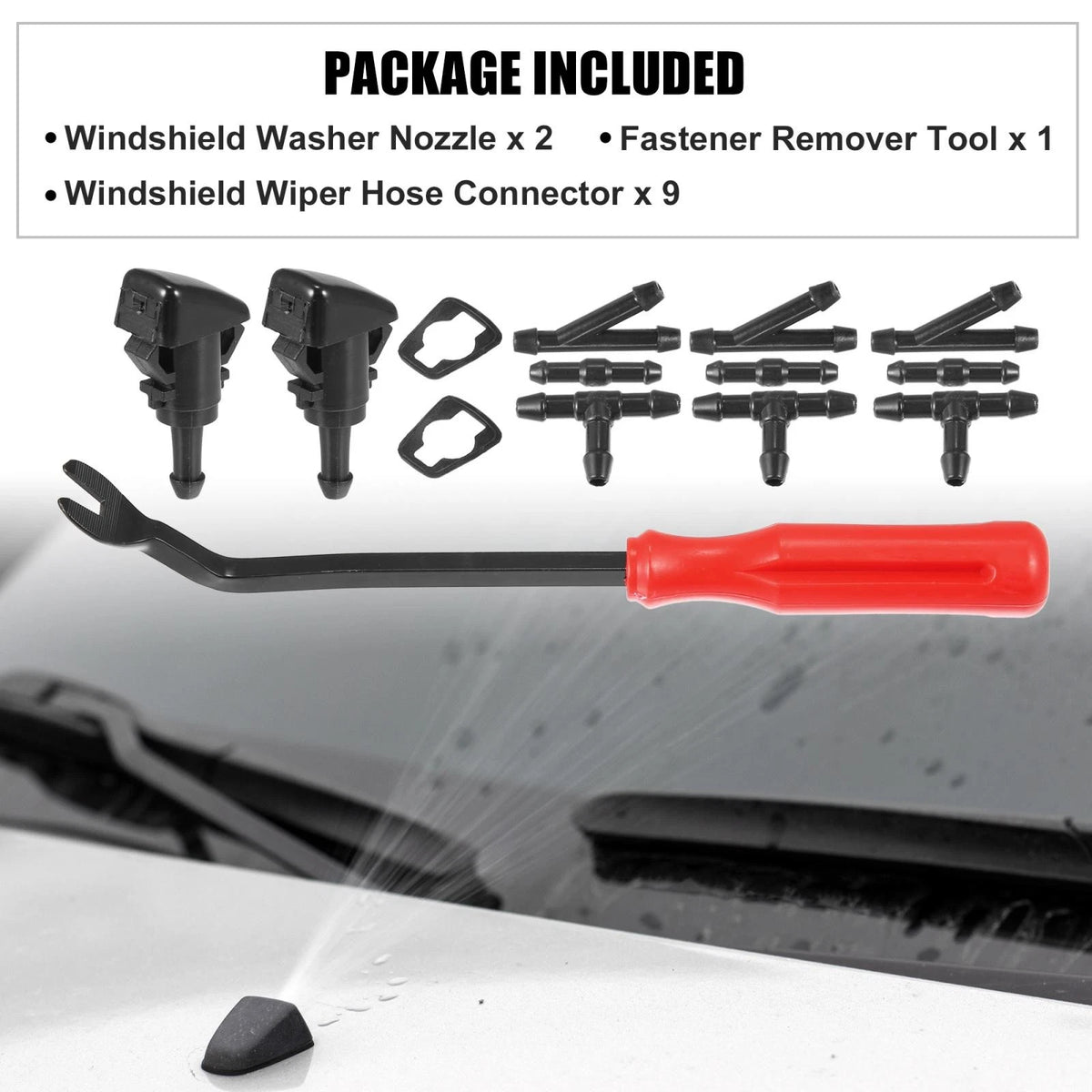 Windshield Washer Nozzle Kit Front Left Right Set for Dodge Neon (2000–2005)
