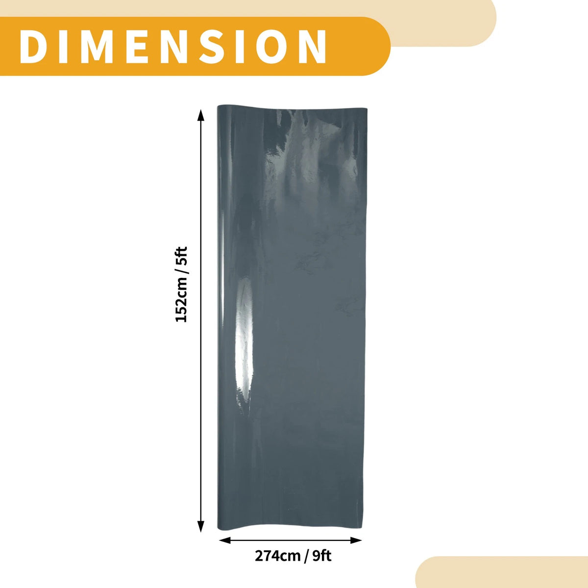 Gloss Gray Car Wrap Film for Universal Use (152x274cm)