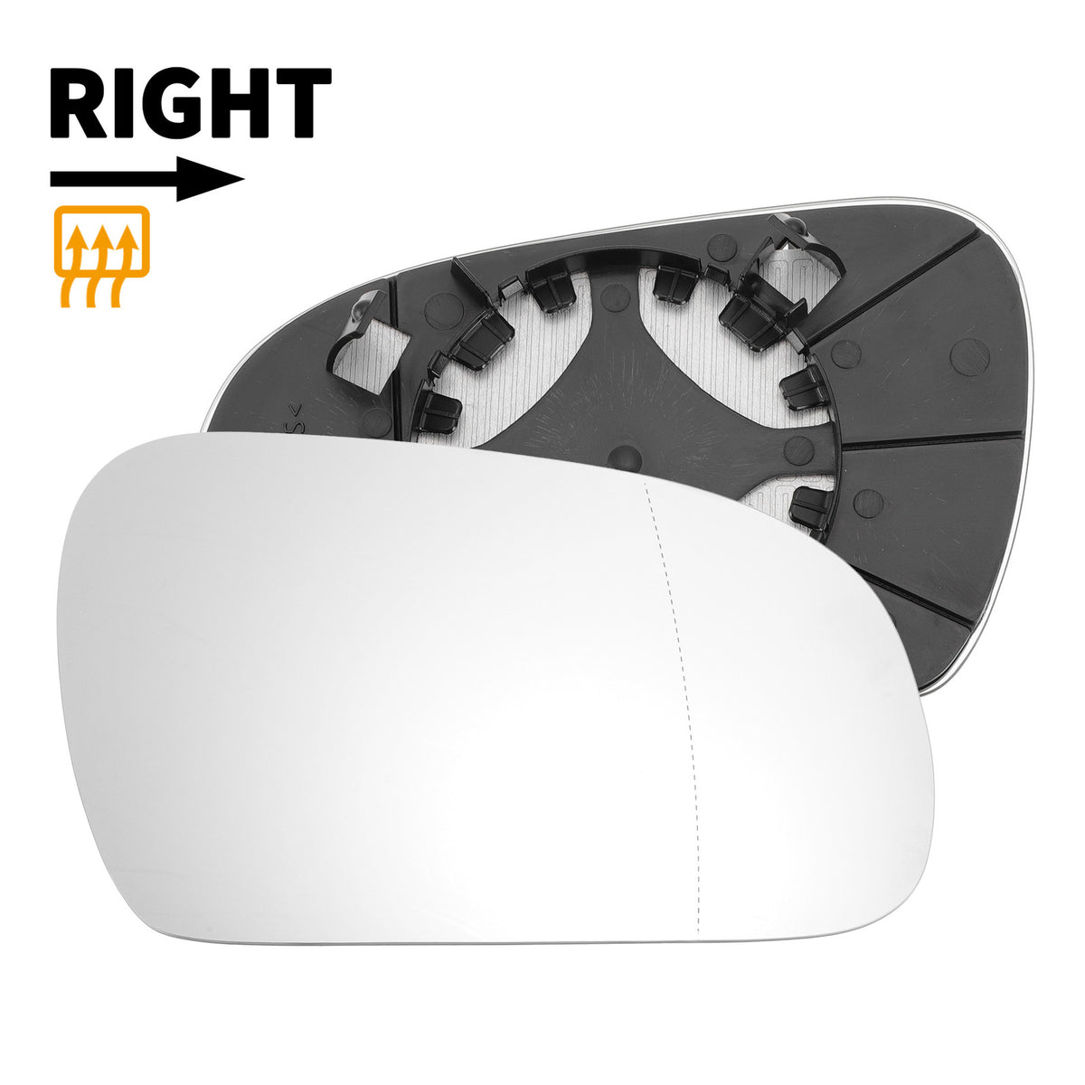 Heated Right Side Mirror Glass Replacement for Volkswagen Fox (2003–2010)