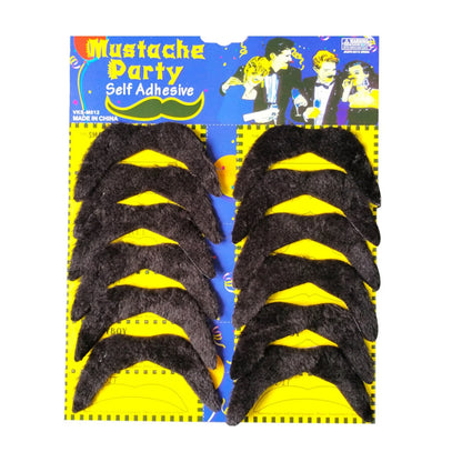 12Pcs Self Adhesive Black Fake Mustache for (1970s)