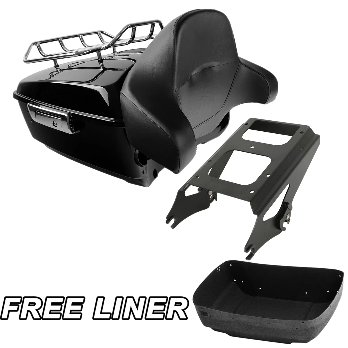 Trunk Backrest Pad Mount Rack for Harley Street Road Glide (2009–2013)