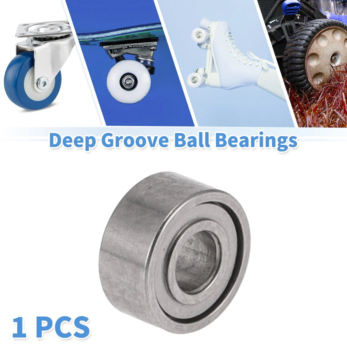 2X 520ZZ Deep Groove Ball Bearings for Scooter Skateboard Wheel (N/A)