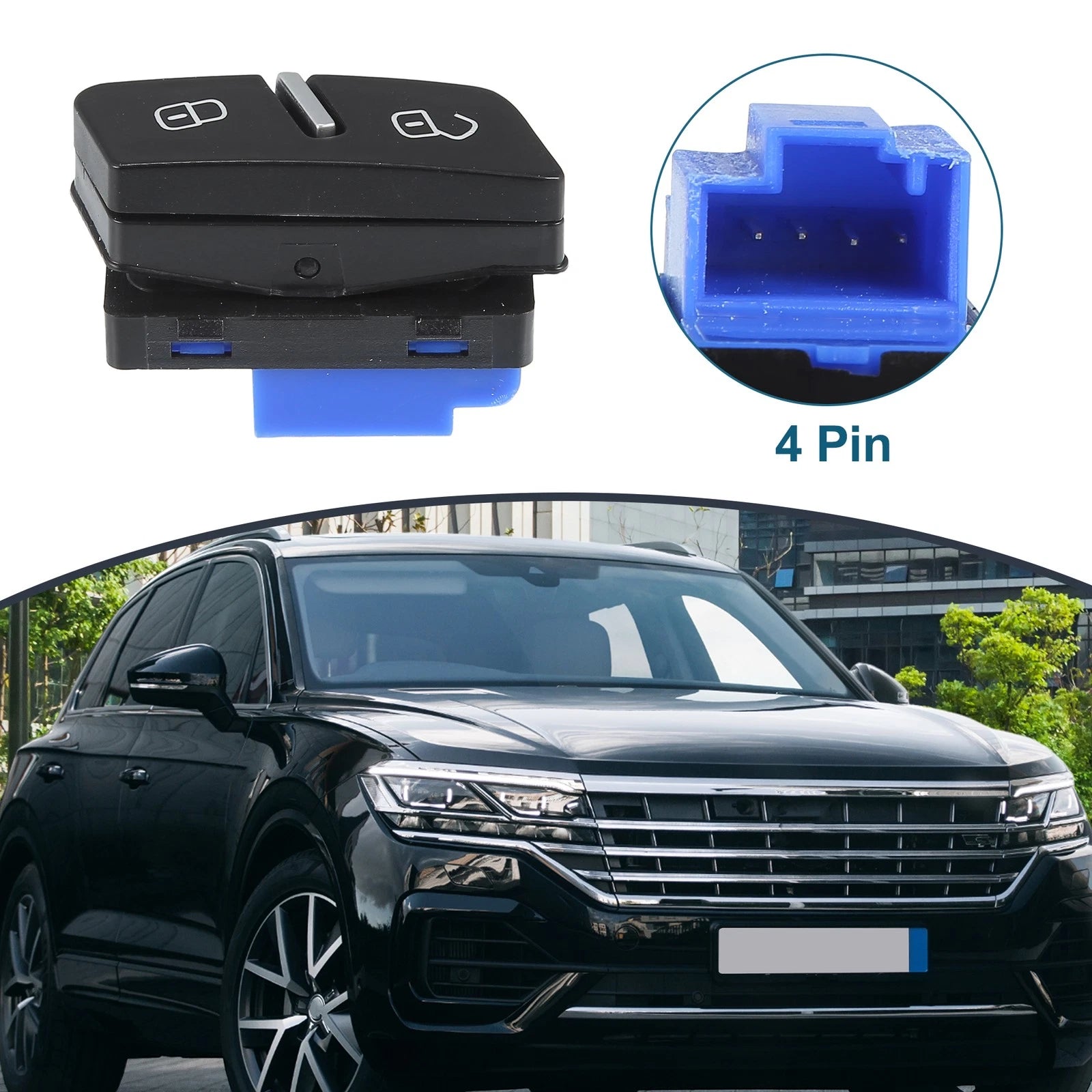Door Lock Switch Button Front Driver Side for Volkswagen Golf (2009–2019)