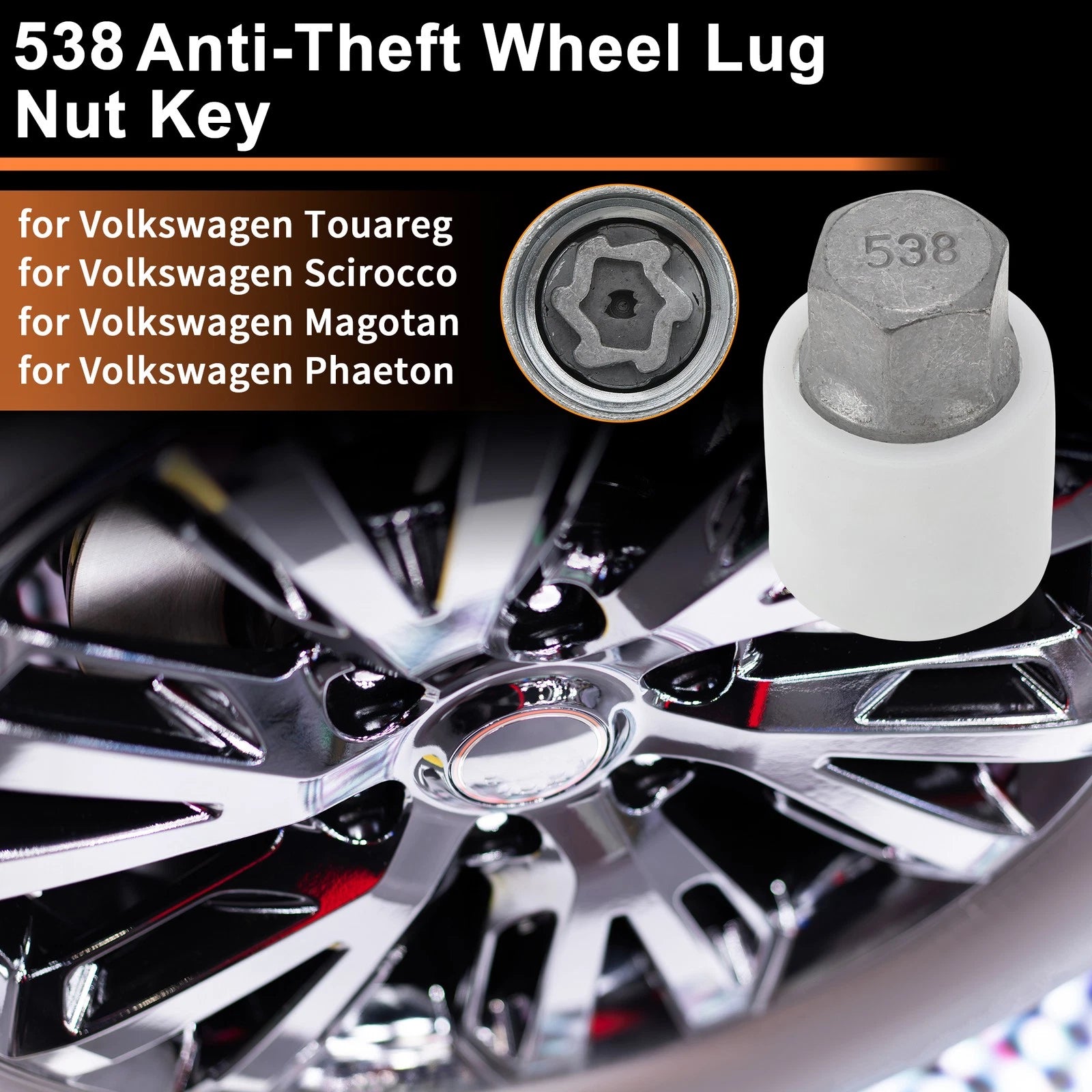 Wheel Lock Lug Nut Key Socket for Volkswagen Touareg (2005–2018)