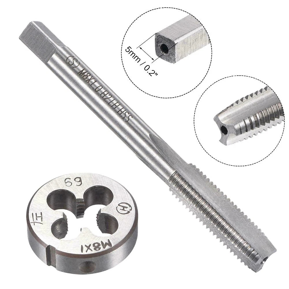 M8 x 1mm Left Hand Thread Tap and Die Set for Heavy Duty Applications