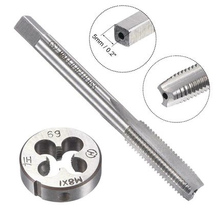 M8 x 1mm Left Hand Thread Tap and Die Set for Heavy Duty Applications