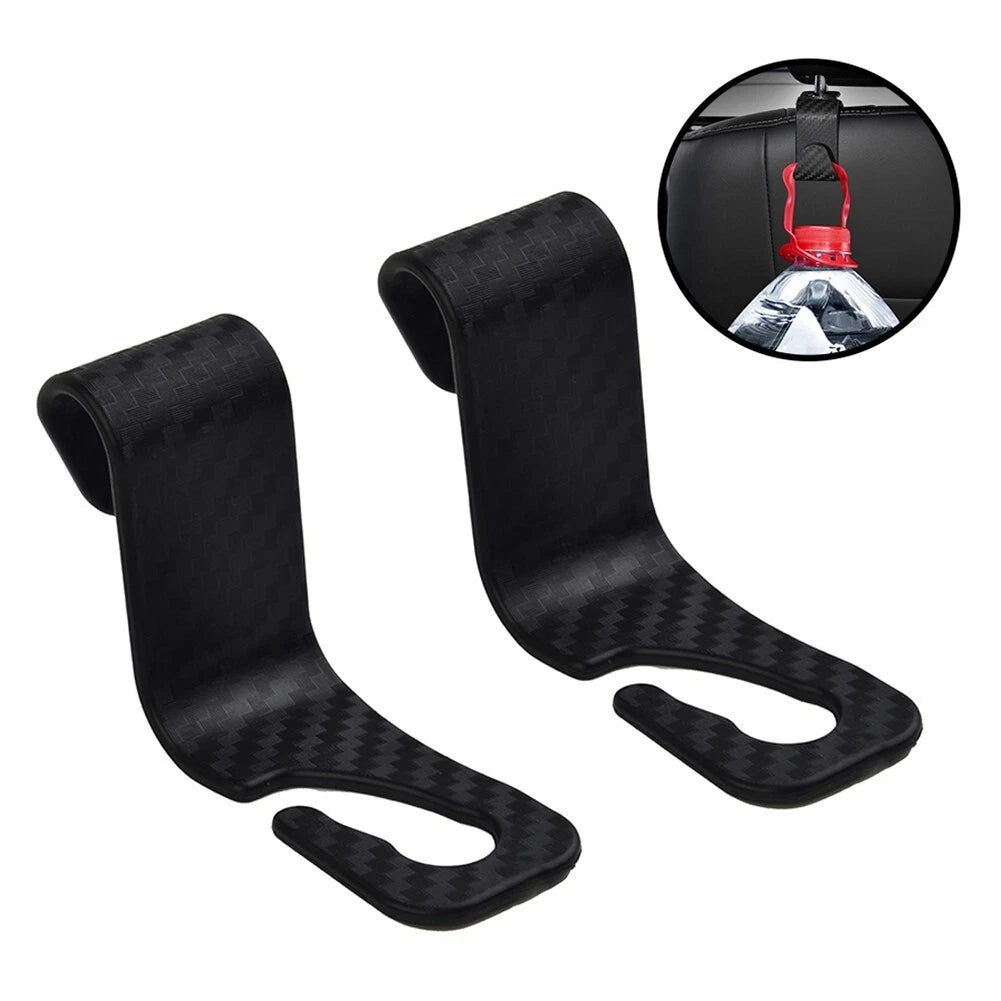 2X Headrest Hooks for Car (Universal Fit)