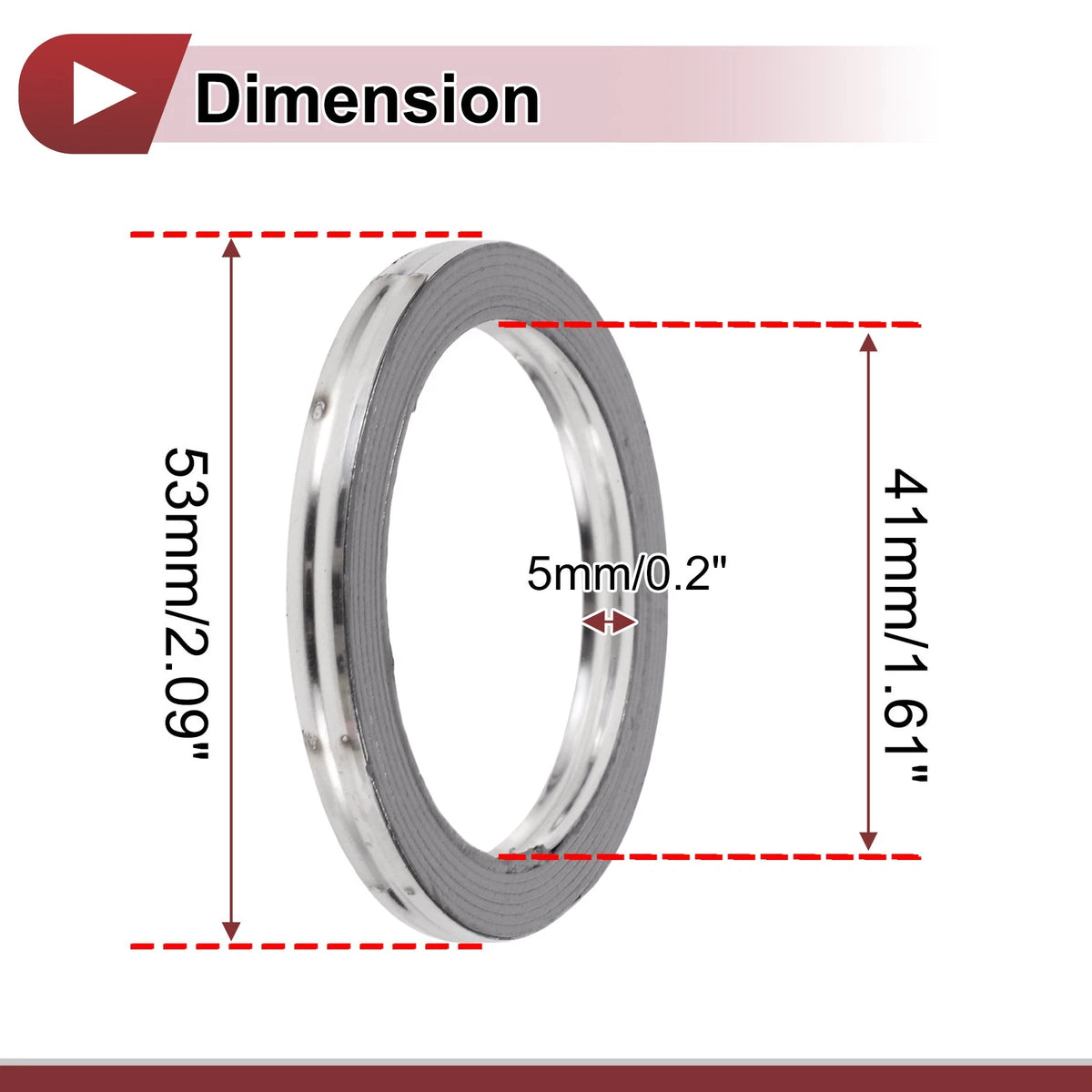 41mm Exhaust Manifold Gasket for - Graphite, Stainless Steel