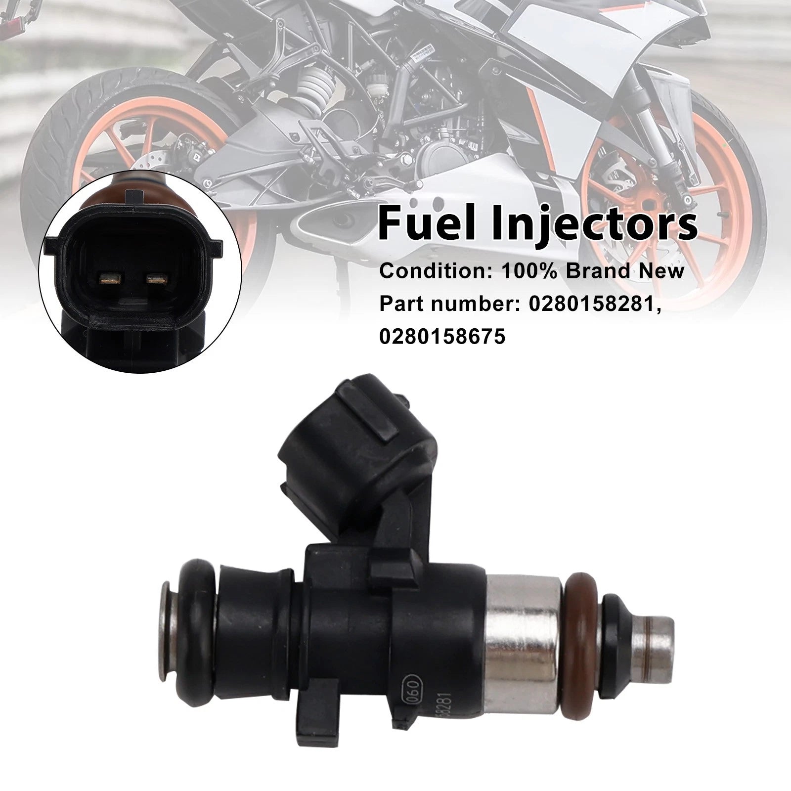 Set of 4 Fuel Injectors 0280158281 0280158675 for KTM RC 125 200 125i (2016–2022)
