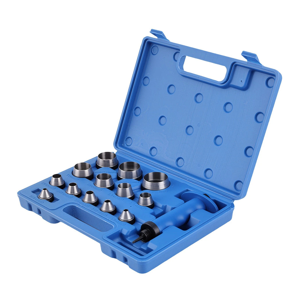 14pcs Hollow Punch Set for Leather (5-35mm) with Spring Handle Storage Case