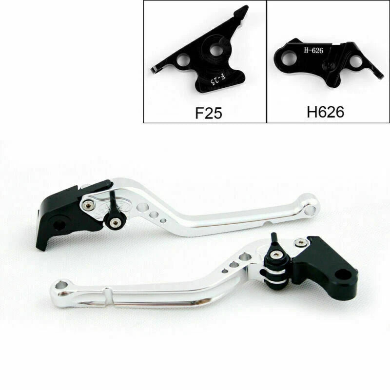 Long Brake Clutch Levers for Honda CBR500R (2013–2014) Silver T9