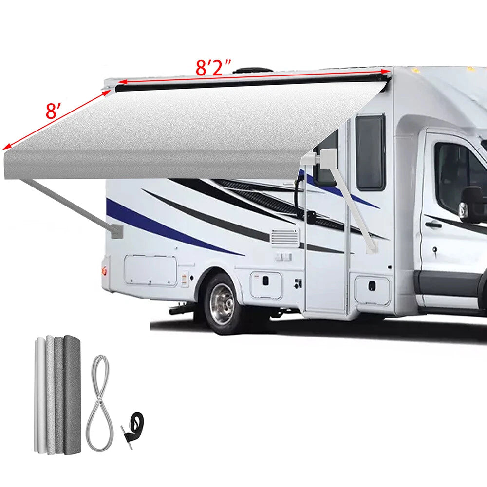 Awning Replacement Fabric for Camper Trailer 9'-19' (Blue & Grey Fade)