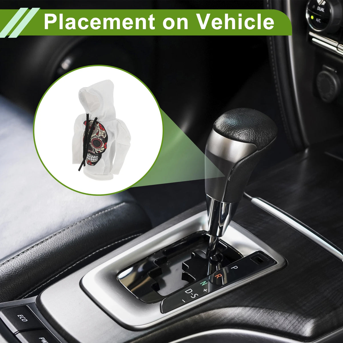 Gear Shift Knob Cover for Universal Cars (1 Pc) - White Polyester Skeleton