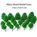 40Pcs Mixed Size Model Trees for Train Railway Architecture DIY