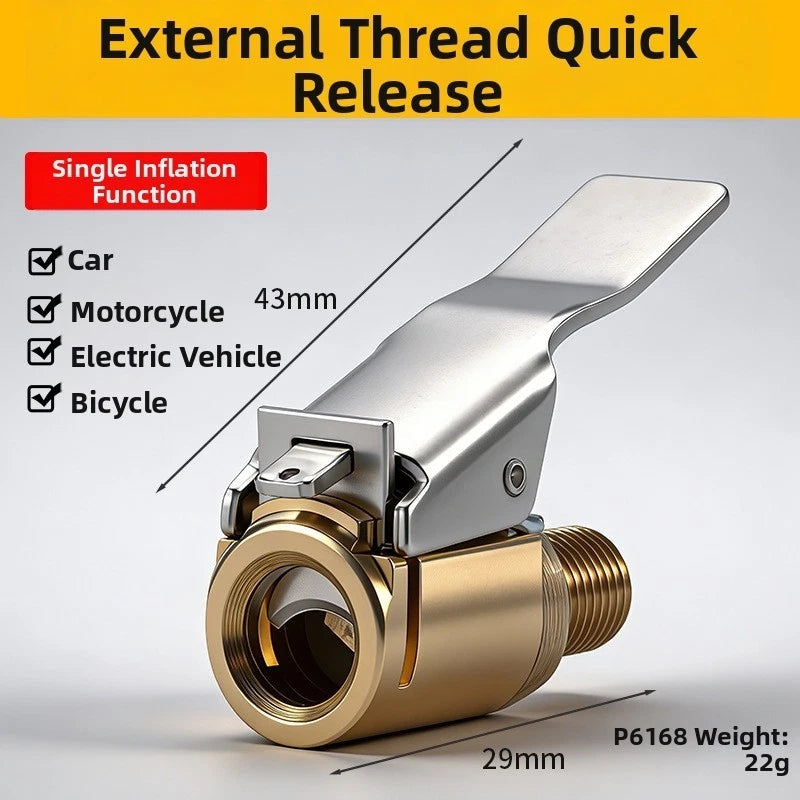 Copper Tire Valve Stem Quick Fill Nozzle for Car Bike (Universal)