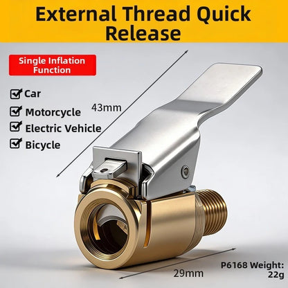 Copper Tire Valve Stem Quick Fill Nozzle for Car Bike (Universal)