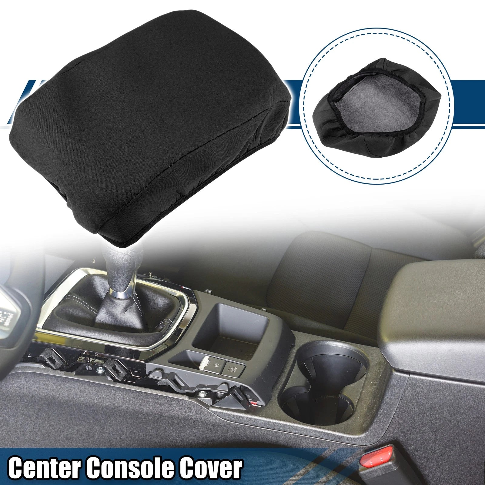 Center Console Armrest Cover Neoprene Black for Ford Fusion 2010–2012