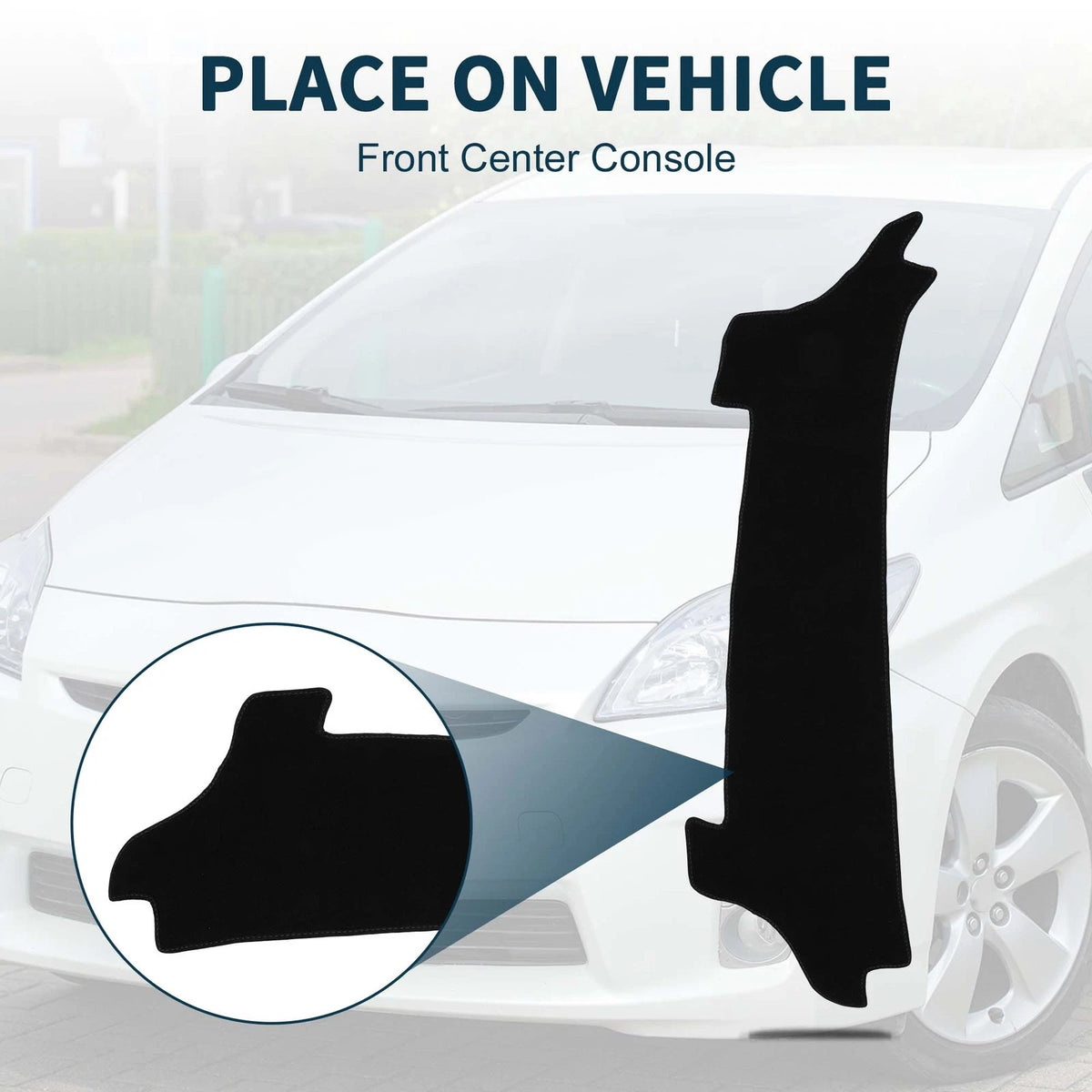 Dashboard Dash Cover Mat for Toyota Prius 2023–2024 with Sticker Black 1 Set