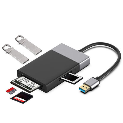 6-in-1 USB 3.0 Memory Card Reader for CF XQD SD TF
