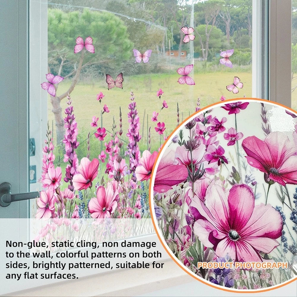 Floral Window Clings for All Vehicles (Easy Installation, All-Angle Visibility)