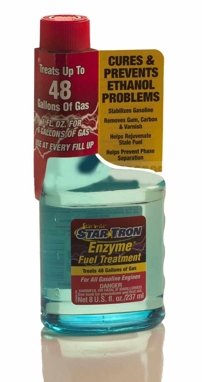 Star Tron Ethanol Gas Fuel Treatment Additive 8oz for All Vehicles (Treats 48 Gallons)