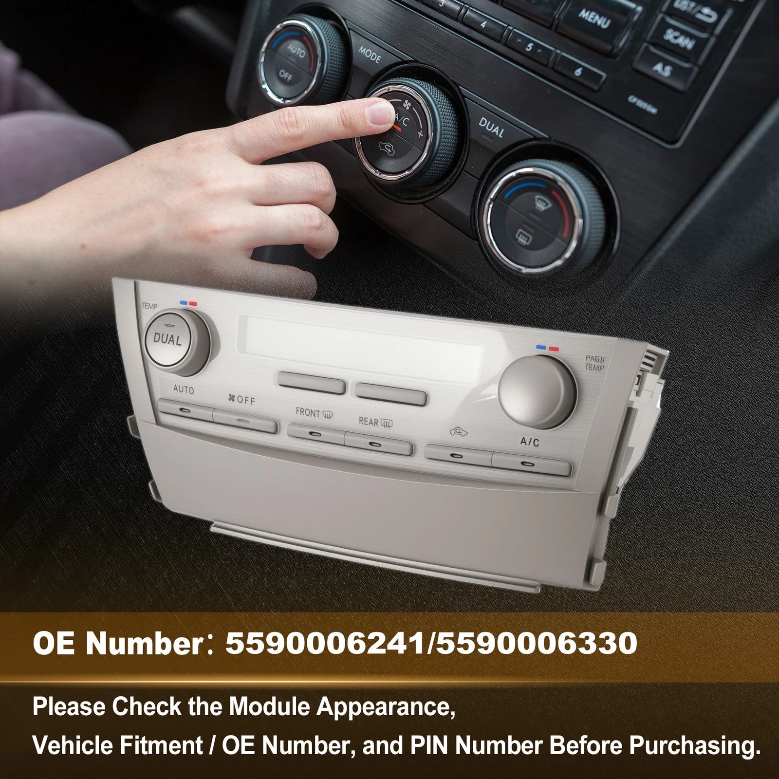A/C Heater Climate Control Switch Module Panel for Toyota Camry (2010–2011)