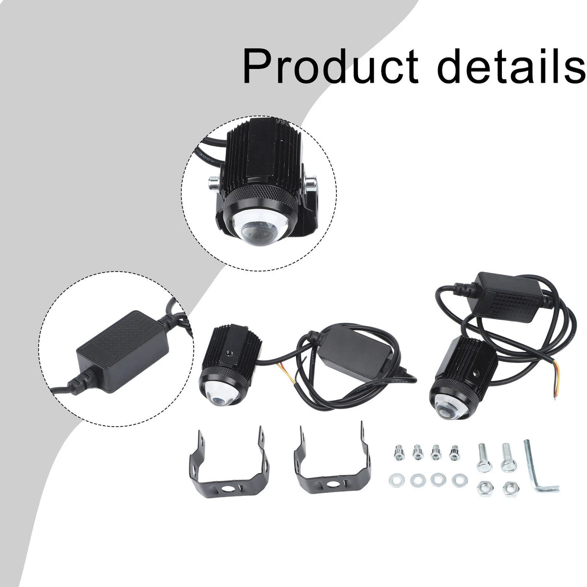 2X 60W Waterproof Mini Driving Light Relay Set for Motorcycle and ATVs