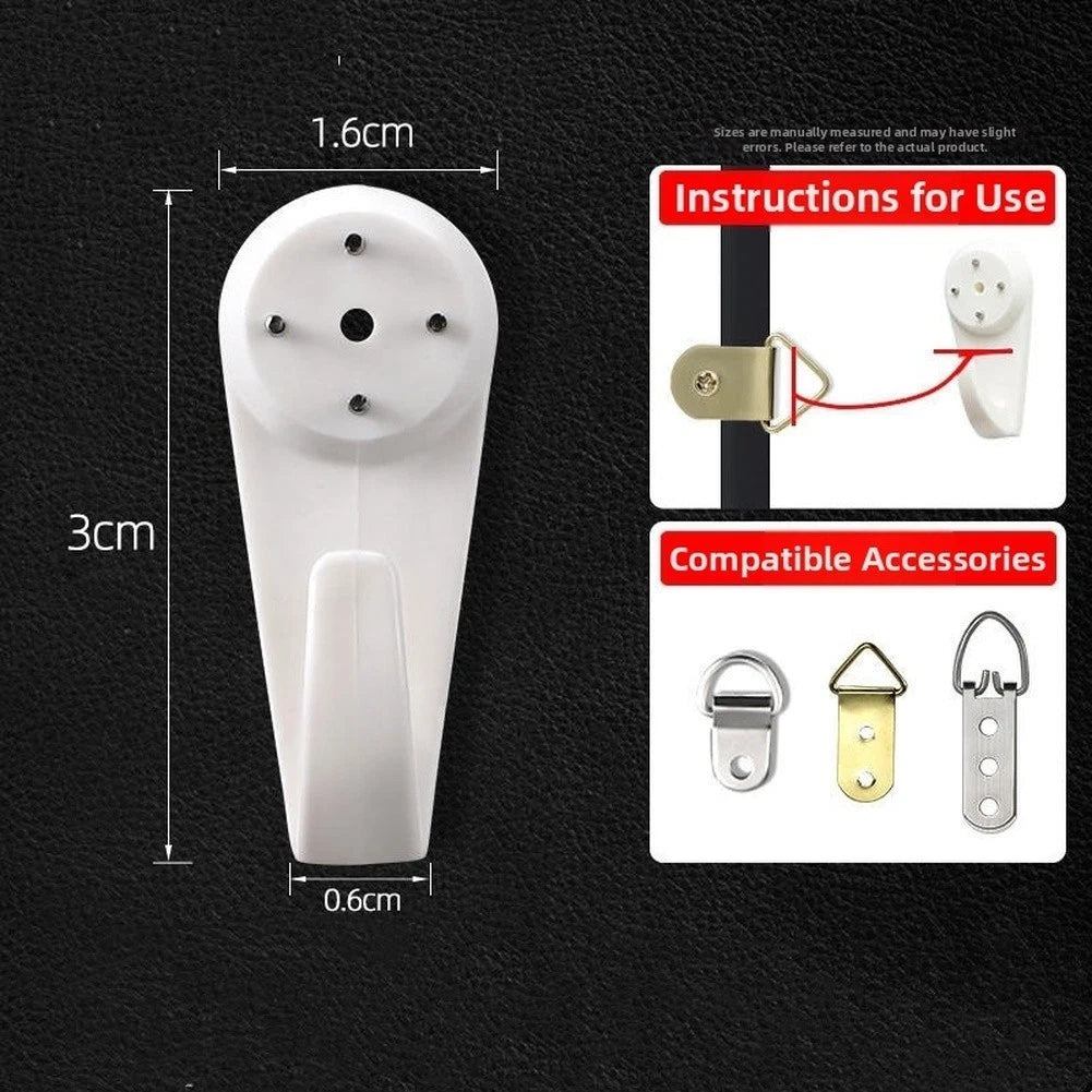 Set of 10 Invisible Hooks for Wall Hanging Picture Frames