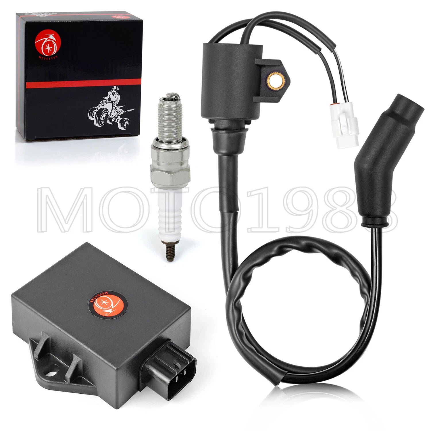 CDI Box Ignition Coil & Spark Plug for Polaris Sportsman Hawkeye 300 (2008–2011)